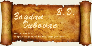 Bogdan Dubovac vizit kartica